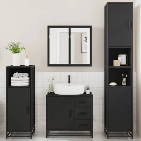 4 Piece Bathroom Furniture Set  Engineered Wood