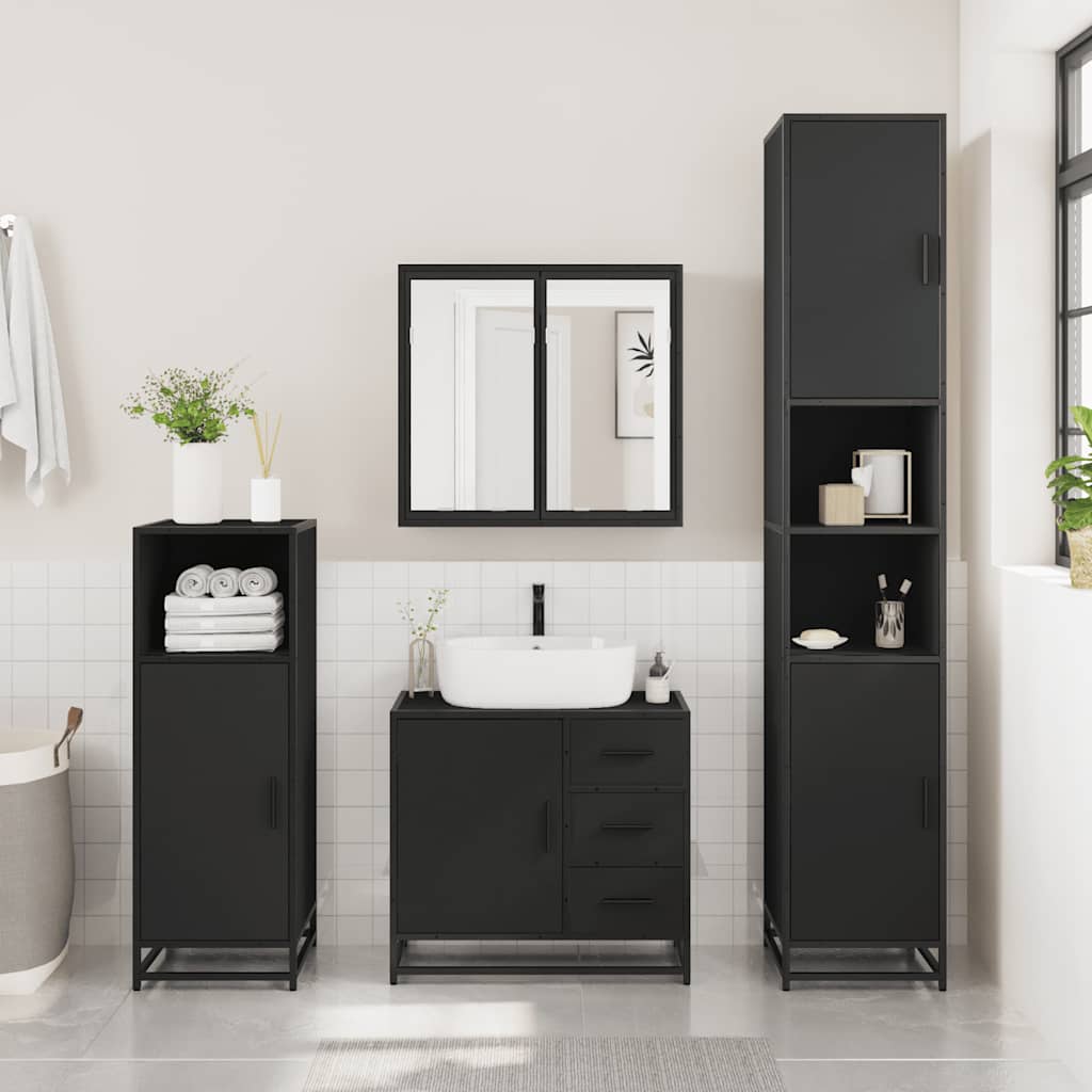 4 Piece Bathroom Furniture Set Engineered Wood