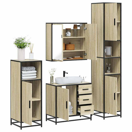 4 Piece Bathroom Furniture Set  Engineered Wood