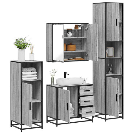4 Piece Bathroom Furniture Set  Engineered Wood