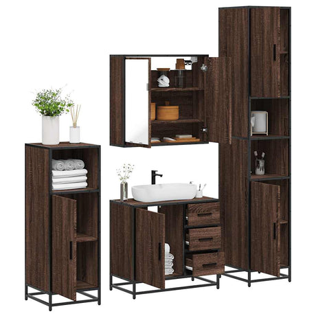 4 Piece Bathroom Furniture Set  Engineered Wood