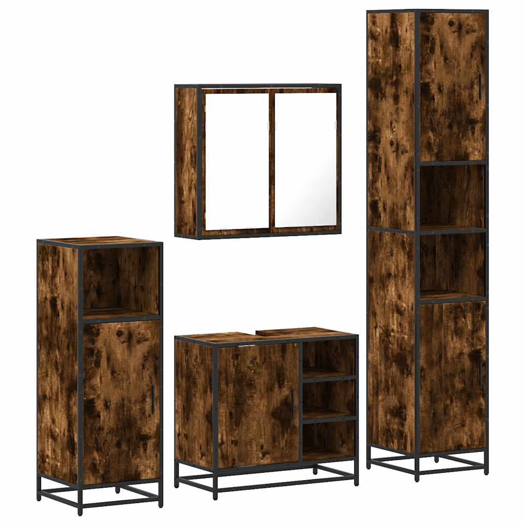 4 Piece Bathroom Furniture Set  Engineered Wood