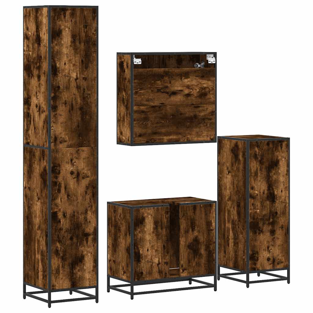 4 Piece Bathroom Furniture Set  Engineered Wood