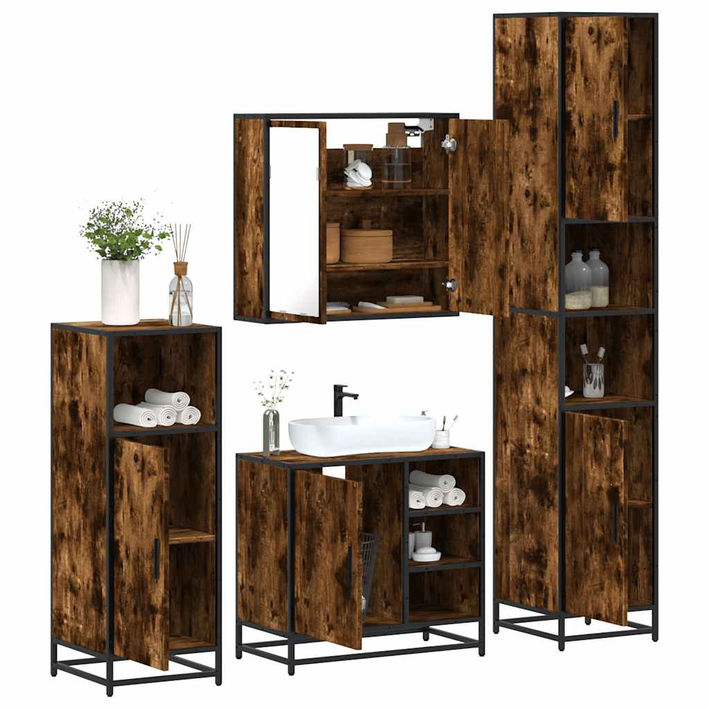 4 Piece Bathroom Furniture Set  Engineered Wood