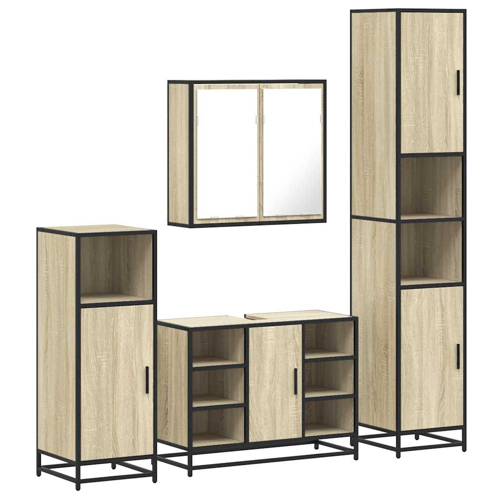 4 Piece Bathroom Furniture Set  Engineered Wood