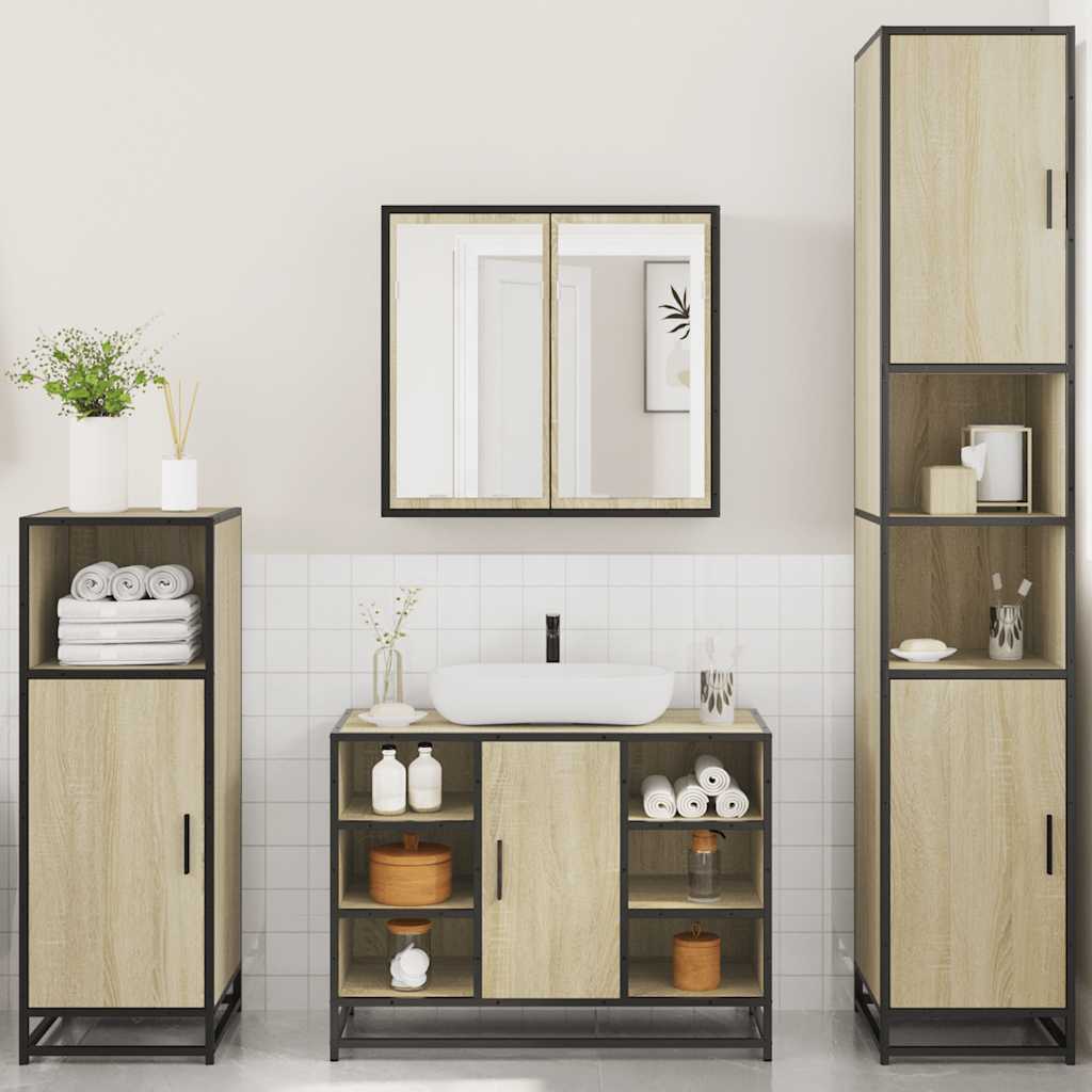 4 Piece Bathroom Furniture Set  Engineered Wood