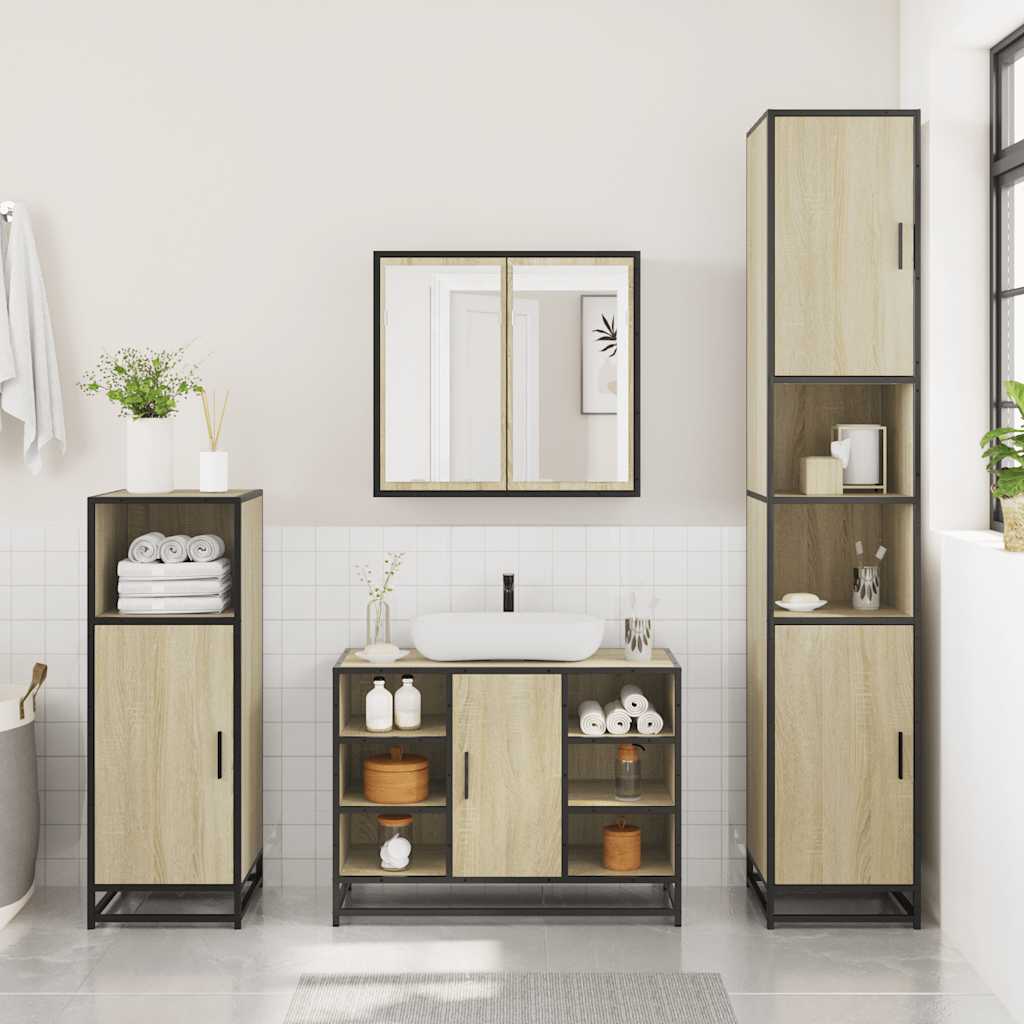 4 Piece Bathroom Furniture Set  Engineered Wood