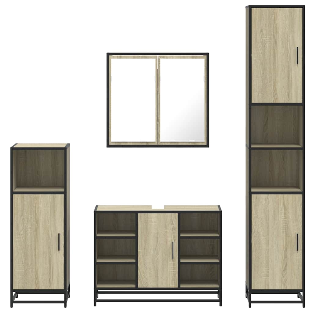 4 Piece Bathroom Furniture Set  Engineered Wood