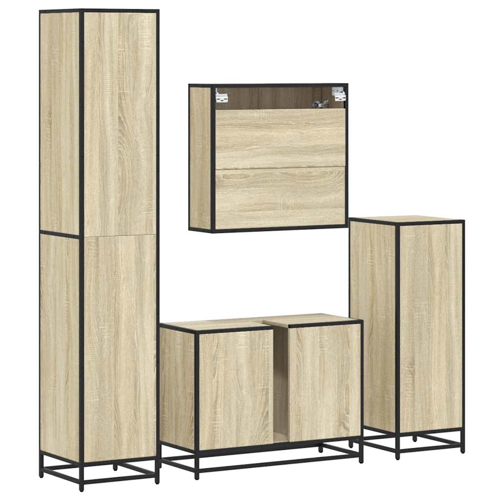 4 Piece Bathroom Furniture Set  Engineered Wood