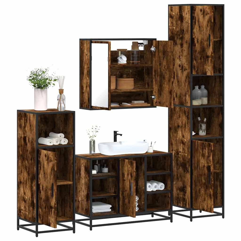4 Piece Bathroom Furniture Set  Engineered Wood