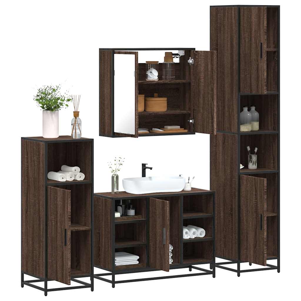 4 Piece Bathroom Furniture Set  Engineered Wood