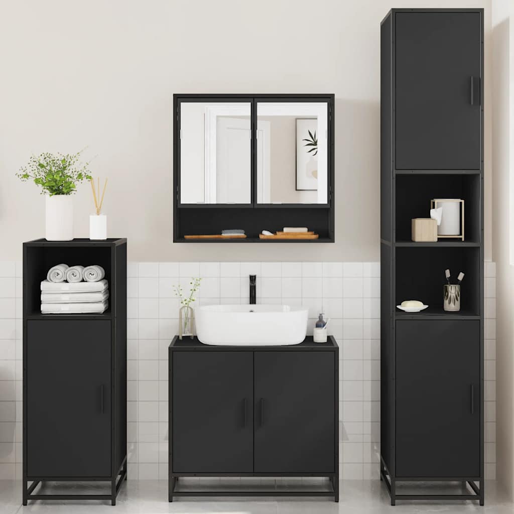 4 Piece Bathroom Furniture Set Engineered Wood