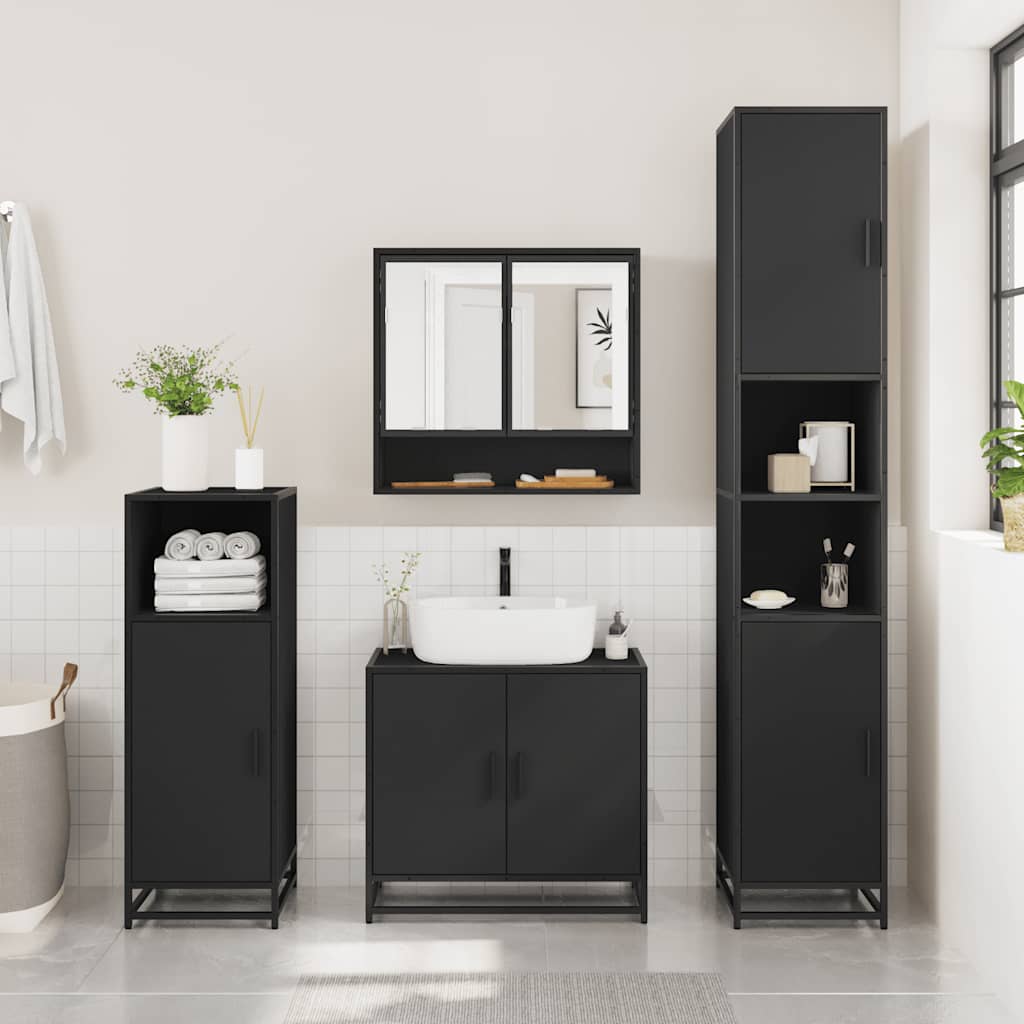 4 Piece Bathroom Furniture Set Engineered Wood