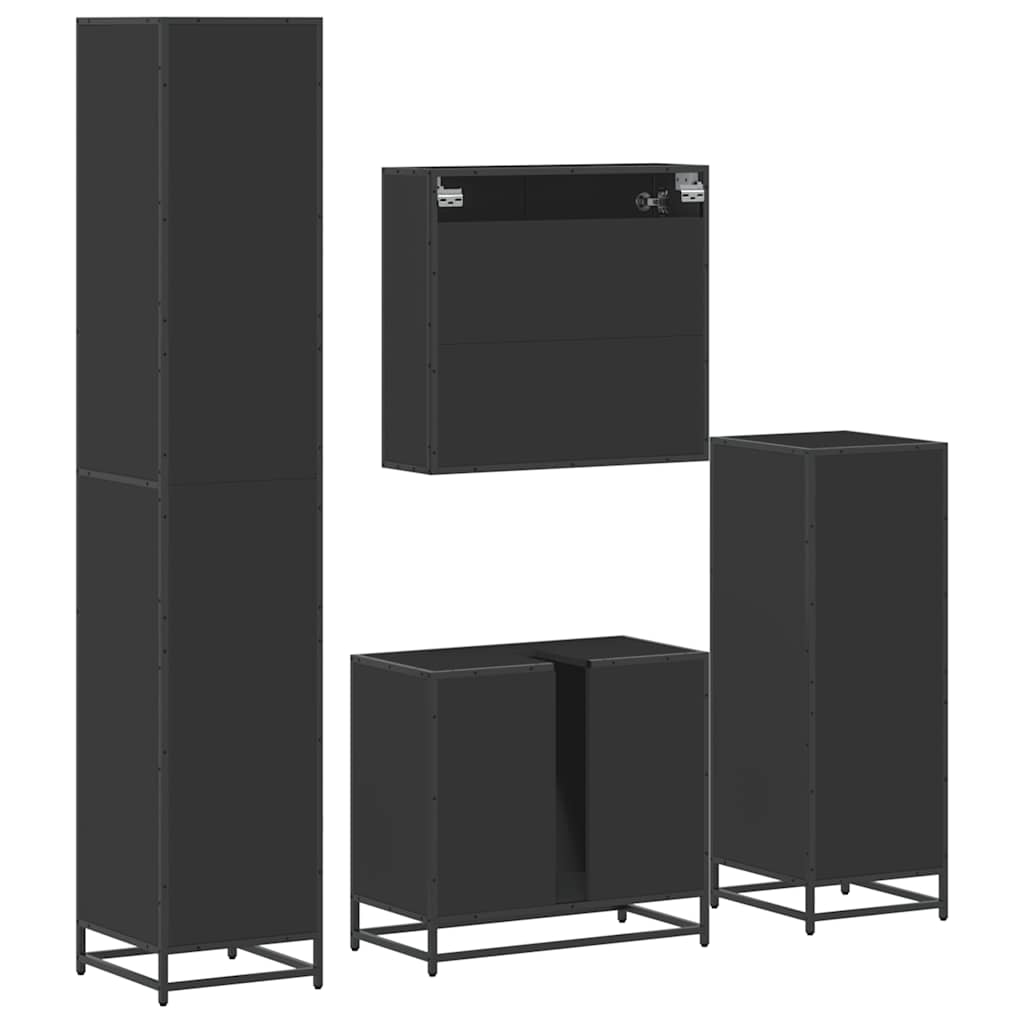 4 Piece Bathroom Furniture Set Engineered Wood