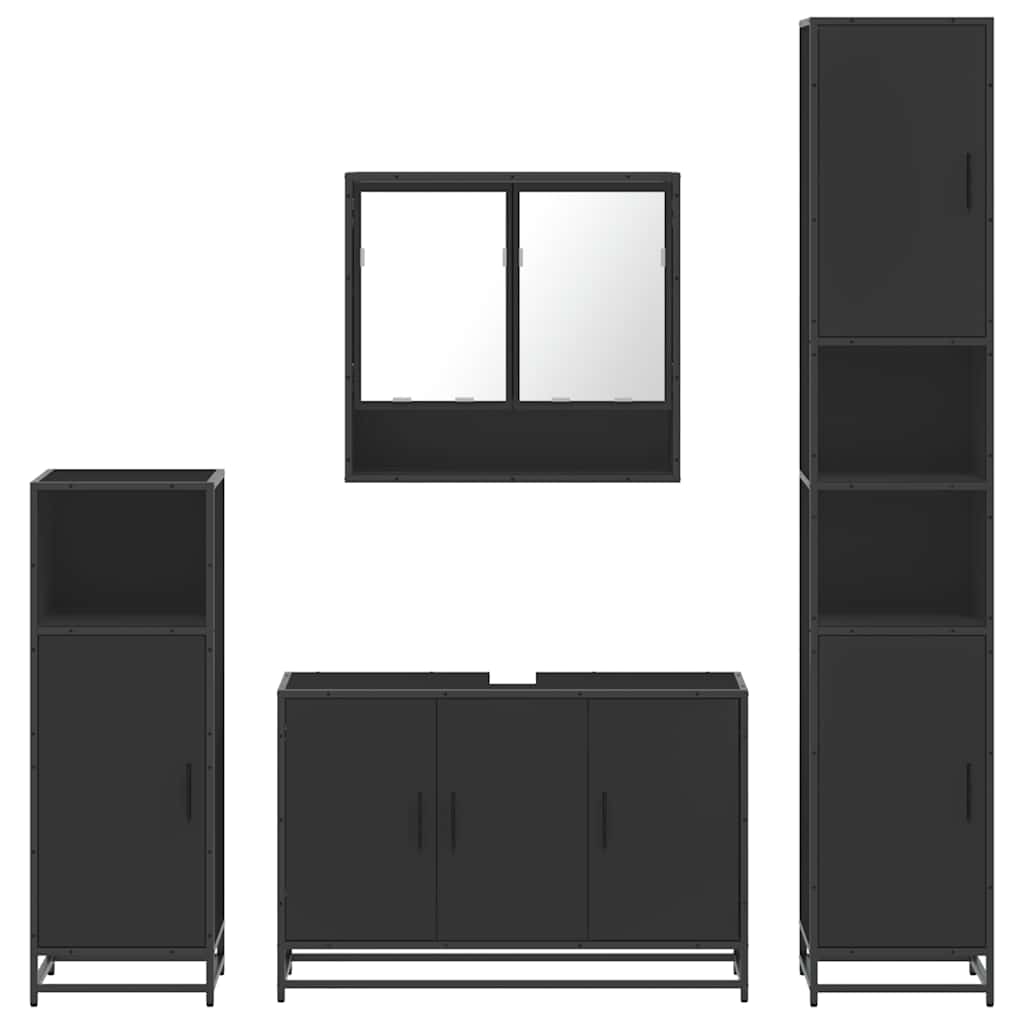 4 Piece Bathroom Furniture Set Engineered Wood