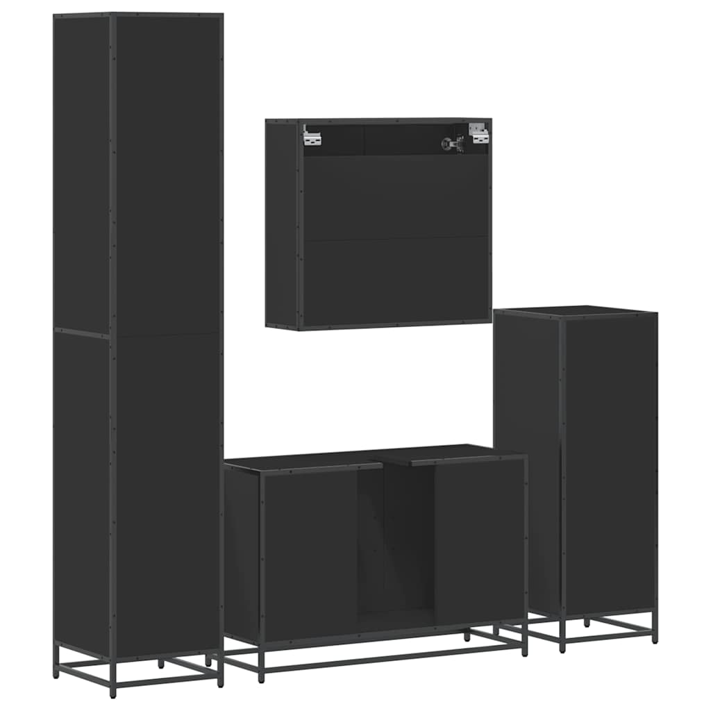 4 Piece Bathroom Furniture Set Engineered Wood