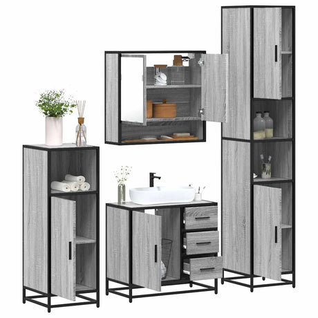 4 Piece Bathroom Furniture Set  Engineered Wood