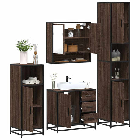 4 Piece Bathroom Furniture Set  Engineered Wood