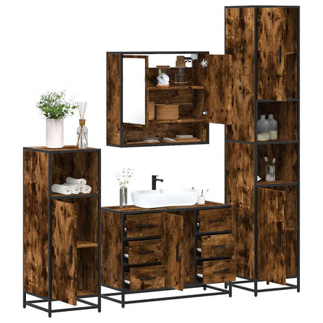 4 Piece Bathroom Furniture Set  Engineered Wood