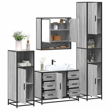 4 Piece Bathroom Furniture Set  Engineered Wood