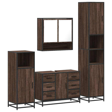 4 Piece Bathroom Furniture Set  Engineered Wood