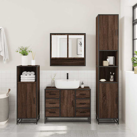 4 Piece Bathroom Furniture Set  Engineered Wood