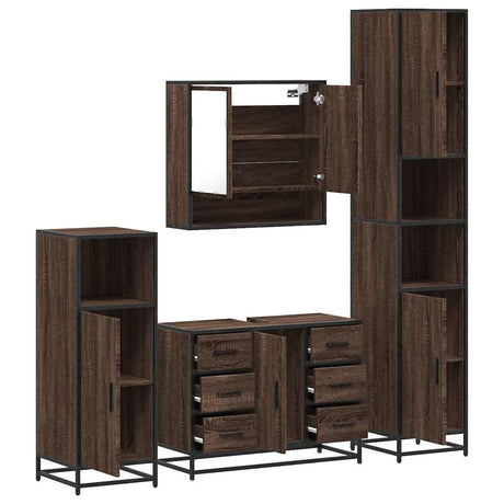 4 Piece Bathroom Furniture Set  Engineered Wood