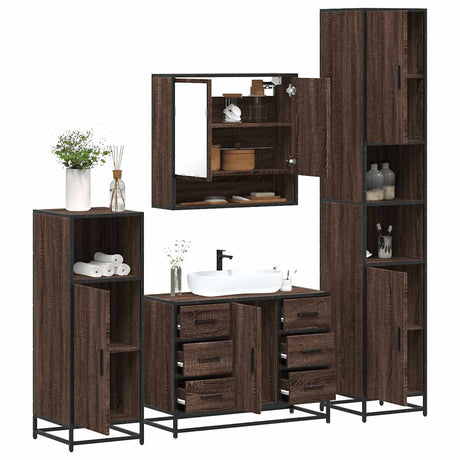 4 Piece Bathroom Furniture Set  Engineered Wood