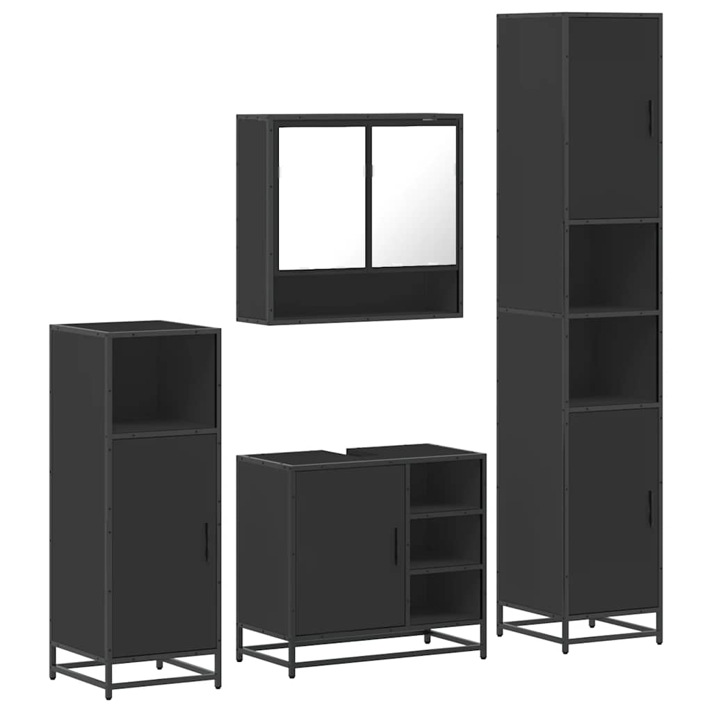 4 Piece Bathroom Furniture Set Engineered Wood