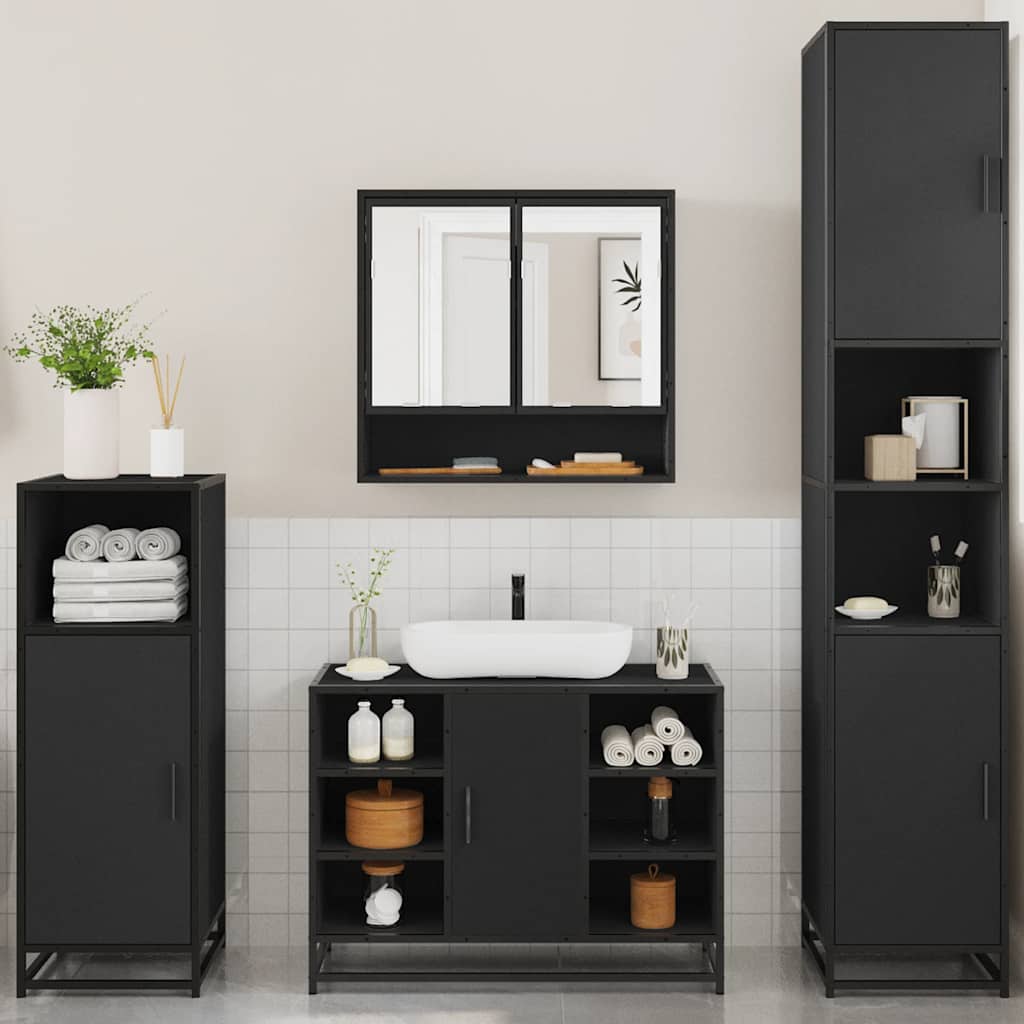 4 Piece Bathroom Furniture Set Engineered Wood