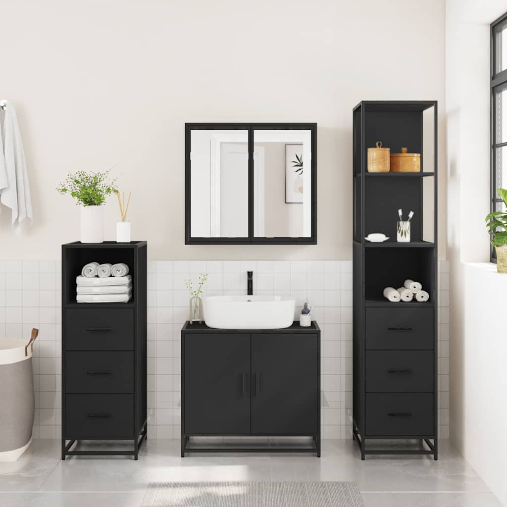 4 Piece Bathroom Furniture Set  Engineered Wood