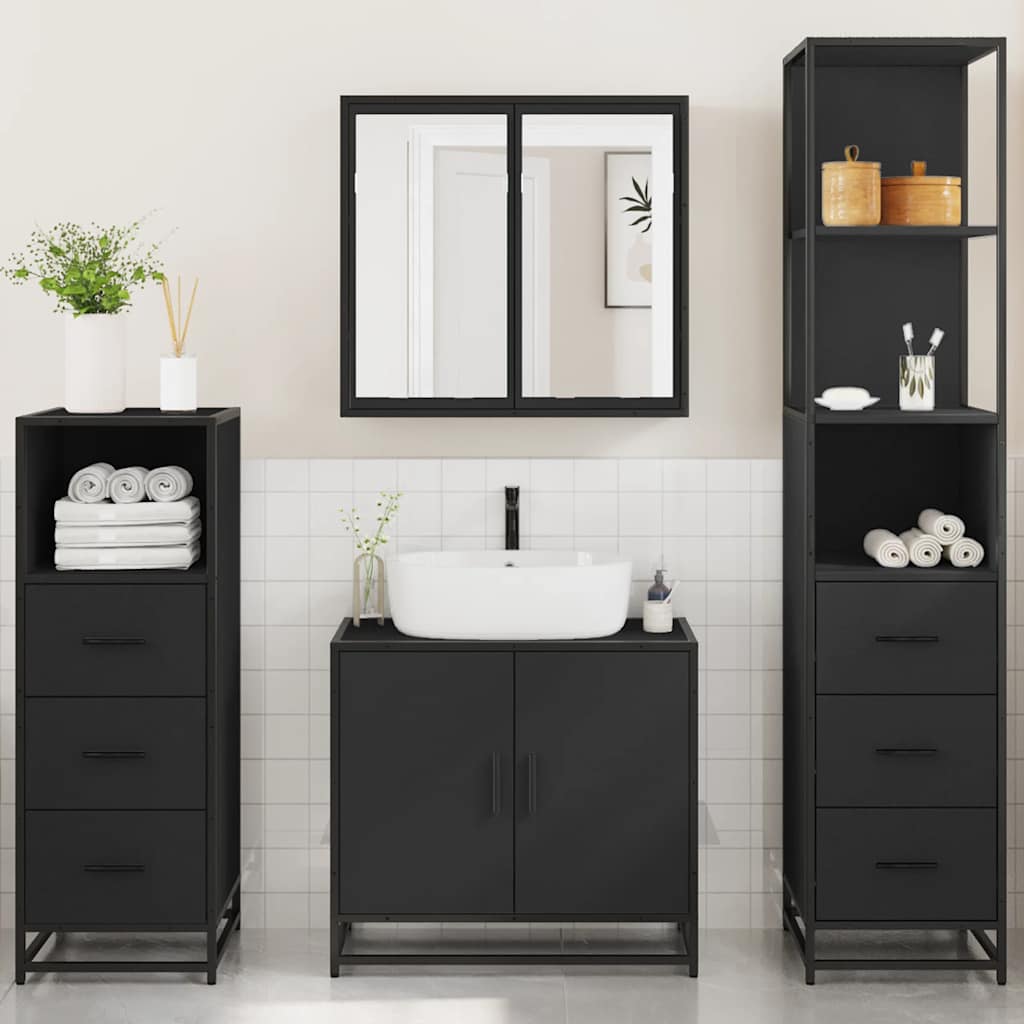 4 Piece Bathroom Furniture Set  Engineered Wood