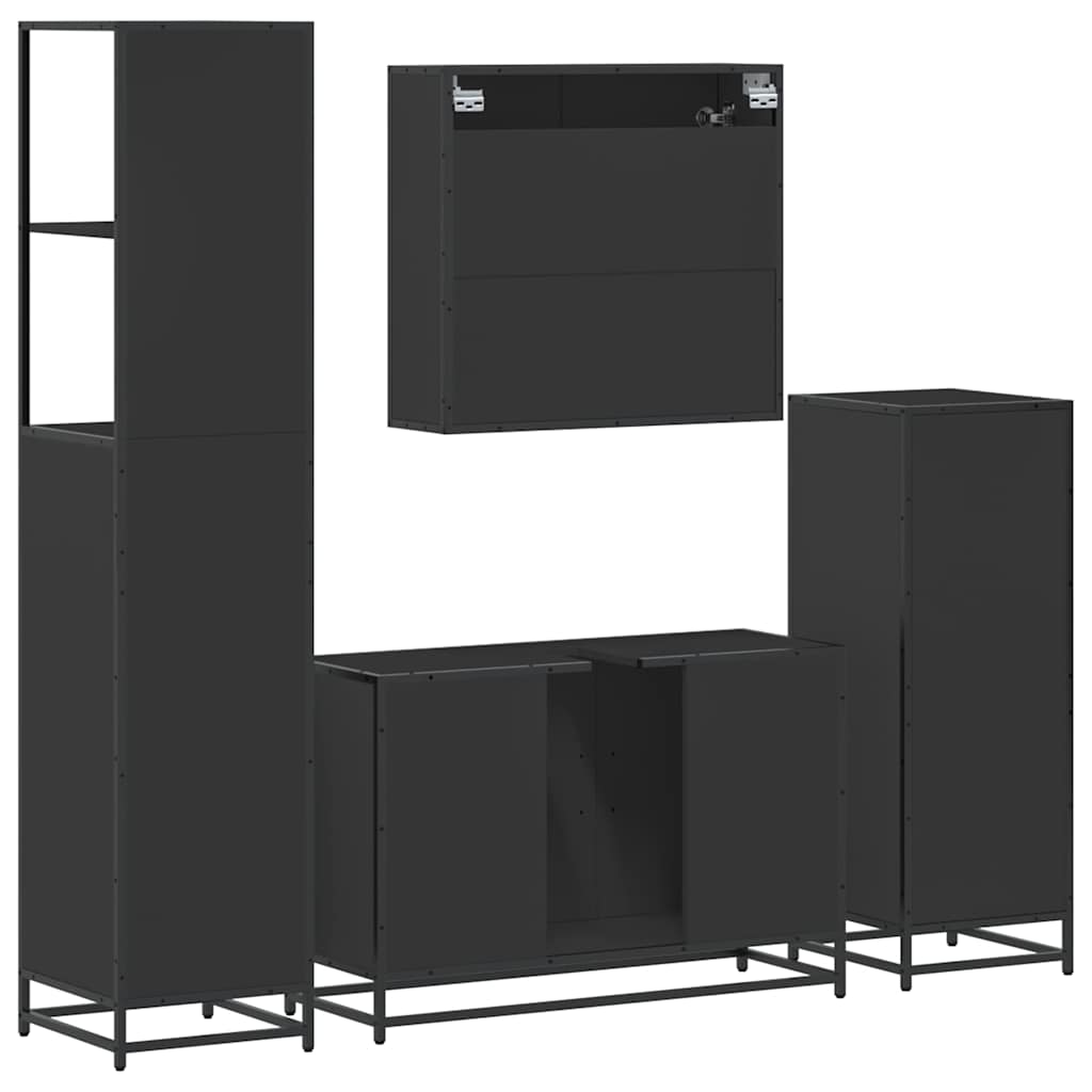 4 Piece Bathroom Furniture Set Engineered Wood