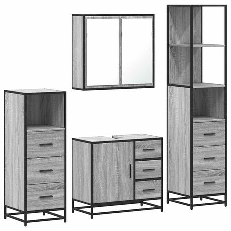 4 Piece Bathroom Furniture Set  Engineered Wood