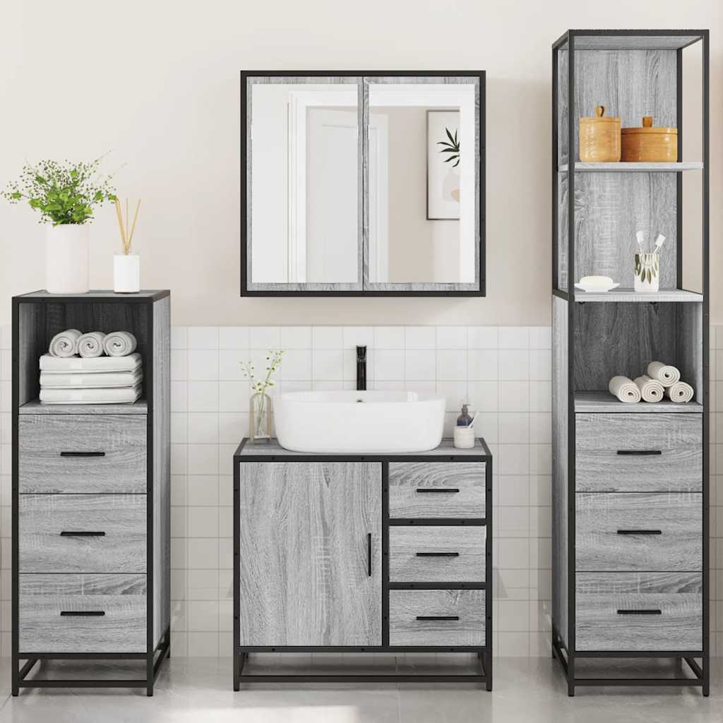 4 Piece Bathroom Furniture Set  Engineered Wood