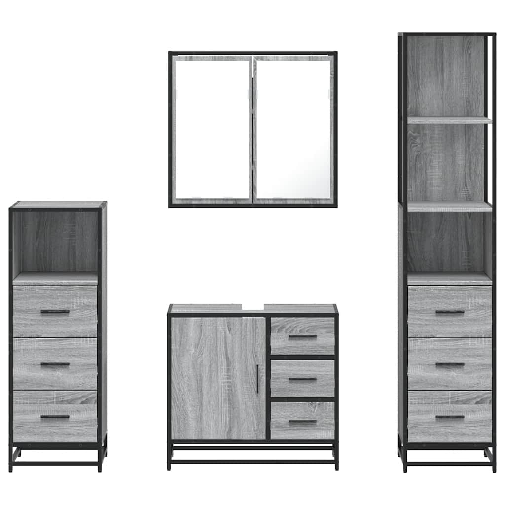 4 Piece Bathroom Furniture Set  Engineered Wood