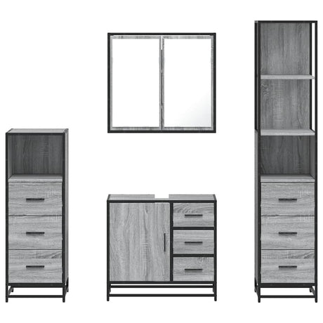 4 Piece Bathroom Furniture Set  Engineered Wood