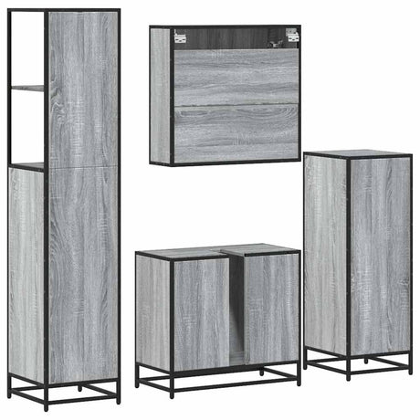 4 Piece Bathroom Furniture Set  Engineered Wood