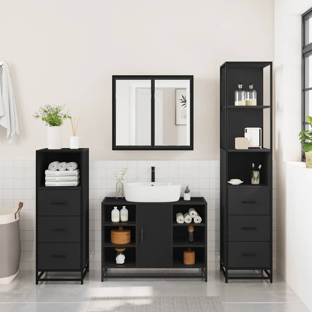 4 Piece Bathroom Furniture Set  Engineered Wood