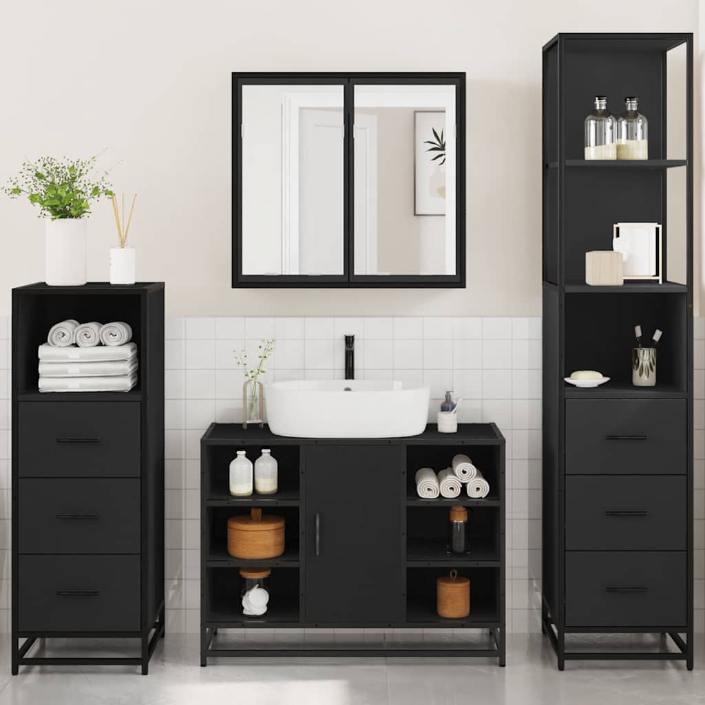 4 Piece Bathroom Furniture Set  Engineered Wood
