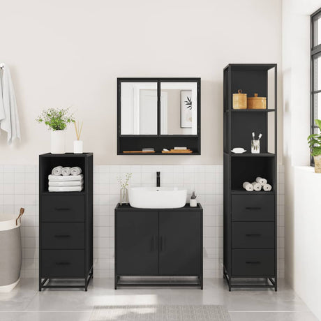 4 Piece Bathroom Furniture Set  Engineered Wood