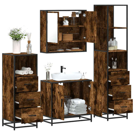 4 Piece Bathroom Furniture Set  Engineered Wood