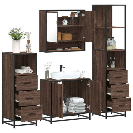 4 Piece Bathroom Furniture Set  Engineered Wood