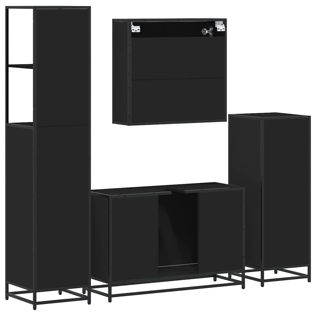 4 Piece Bathroom Furniture Set Engineered Wood