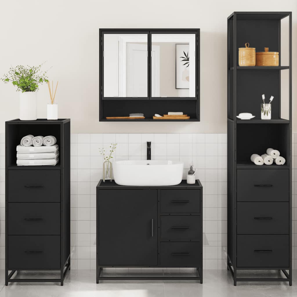 4 Piece Bathroom Furniture Set  Engineered Wood