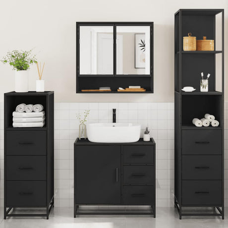 4 Piece Bathroom Furniture Set  Engineered Wood