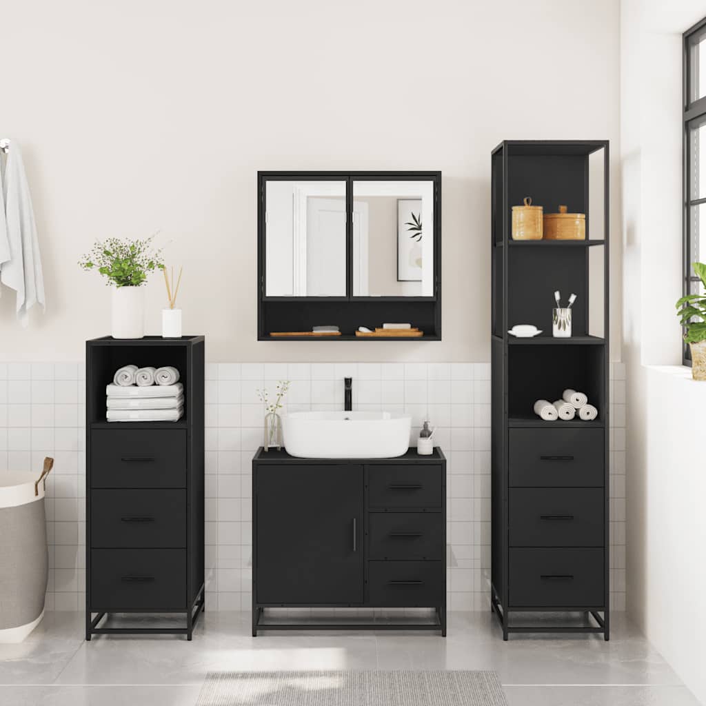 4 Piece Bathroom Furniture Set  Engineered Wood