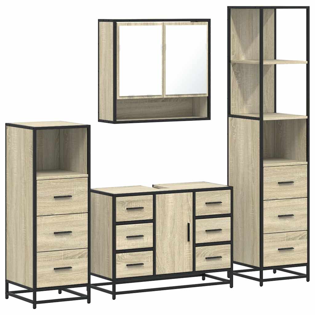4 Piece Bathroom Furniture Set  Engineered Wood