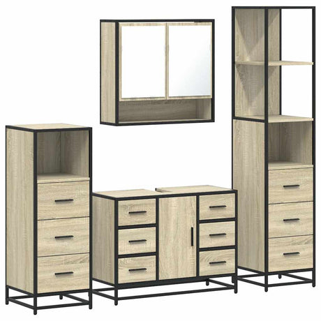 4 Piece Bathroom Furniture Set  Engineered Wood