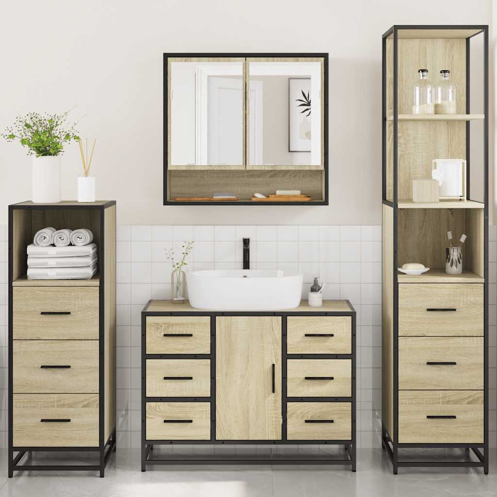 4 Piece Bathroom Furniture Set  Engineered Wood